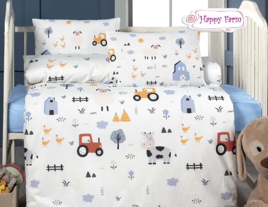 Nevresim Dünyası Patik Bebek Nevresim Takımı Happy Farm resmi