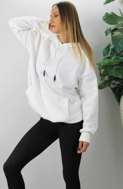 Picture of Üç İplik Kapşonlu Sweat Beyaz - 2410.2022