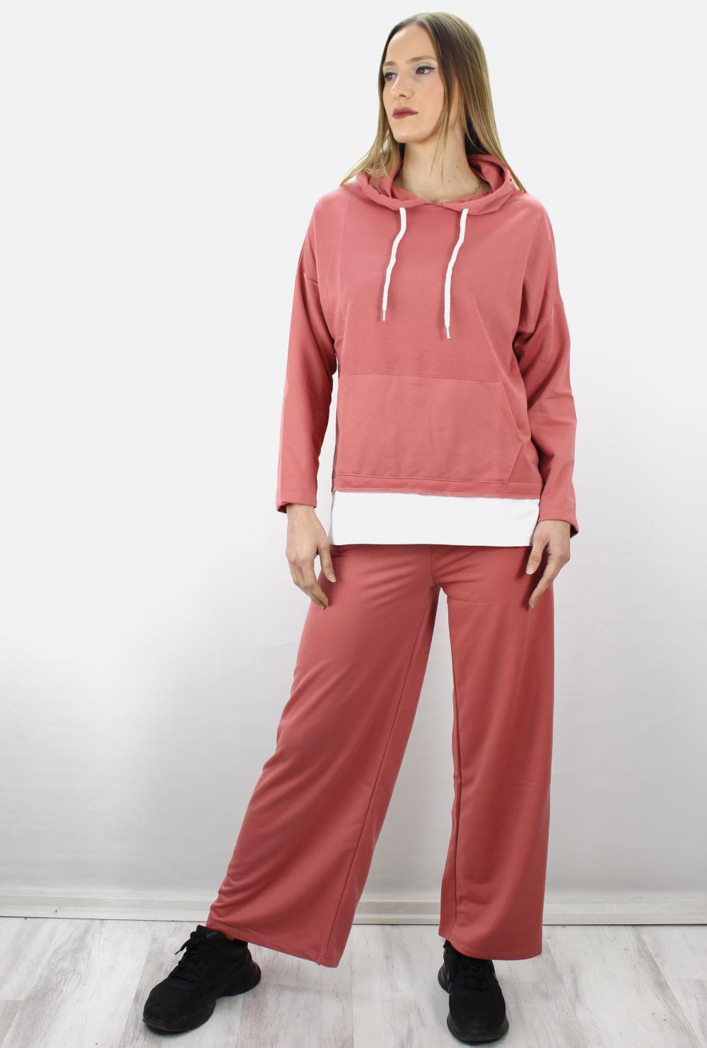 Picture of Bol Paça Kapşonlu Eşofman Takımı Pudra - 1908.130.