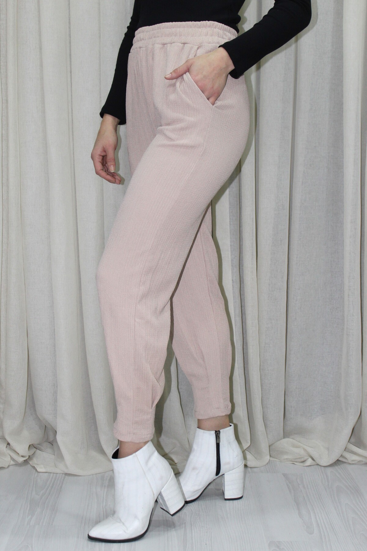 Picture of Krinkıl Paça Pensli Pantolon Vizon - 130.265