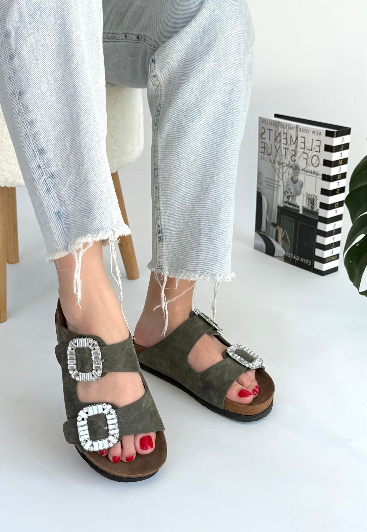 Picture of Nool Yeşil Nubuk Terlik