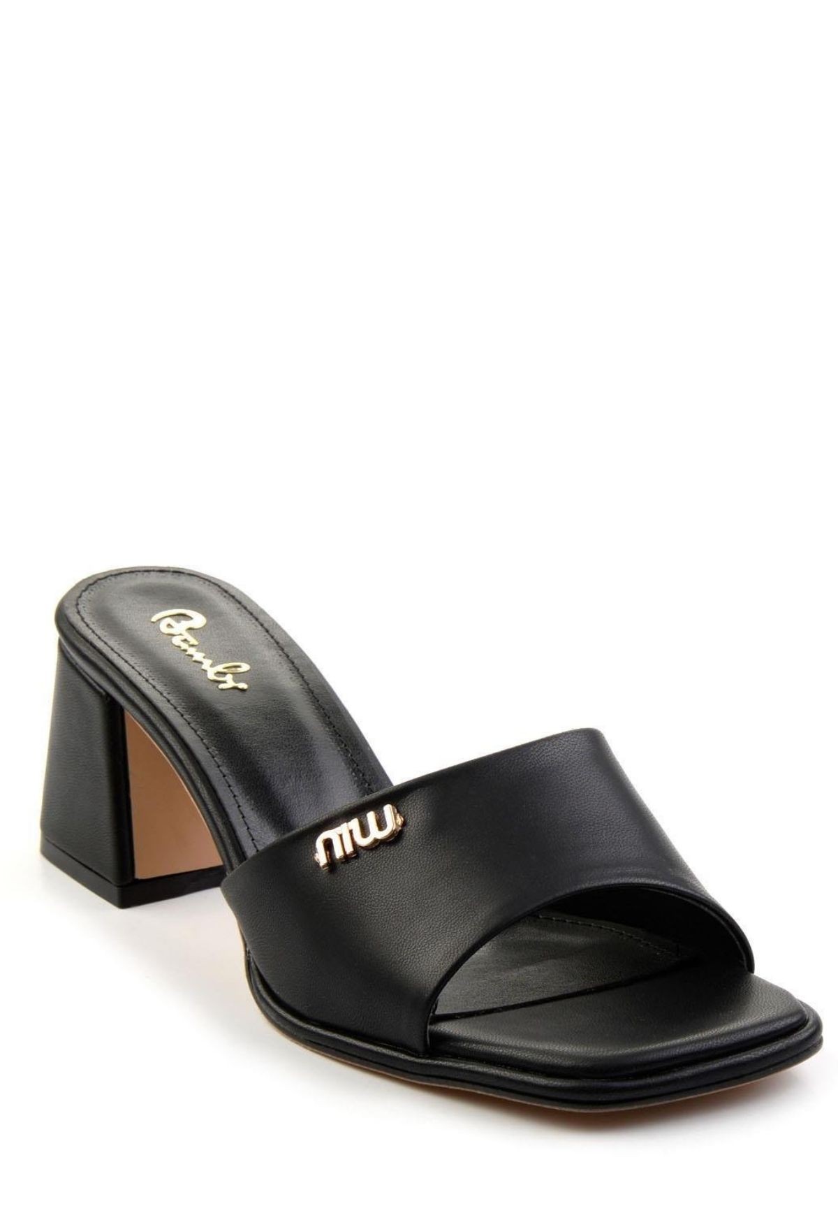 Picture of Miyon Siyah Cilt Topuklu Terlik