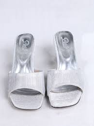 Picture of Luart Gümüş Simli Topuklu Terlik