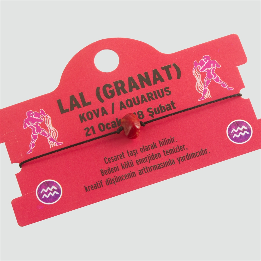 Granat Doğal Taşlı Kova Burç Bileklik - DL0101 resmi