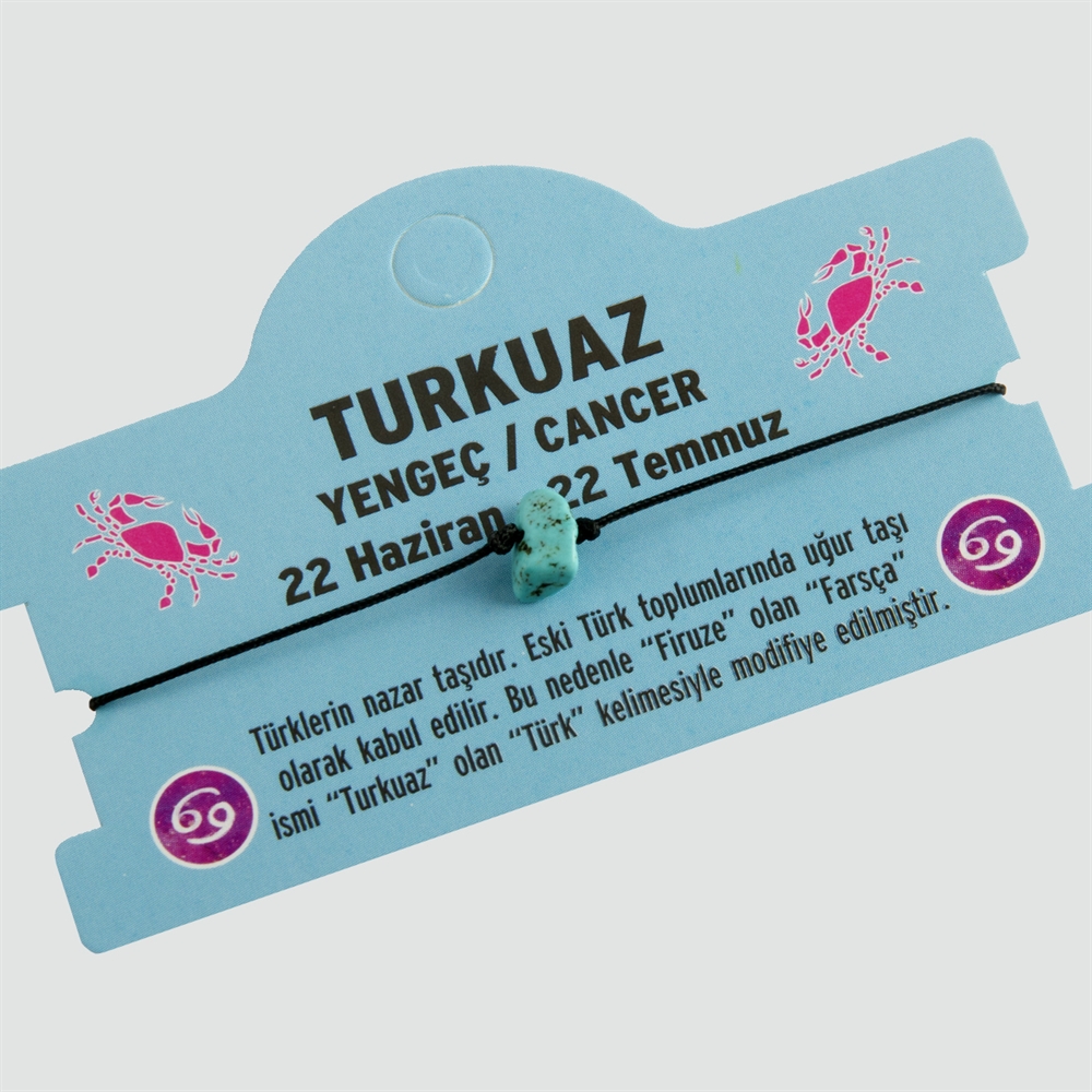 Turkuaz Doğal Taşlı Yengeç Burç Bileklik - DL0101 resmi