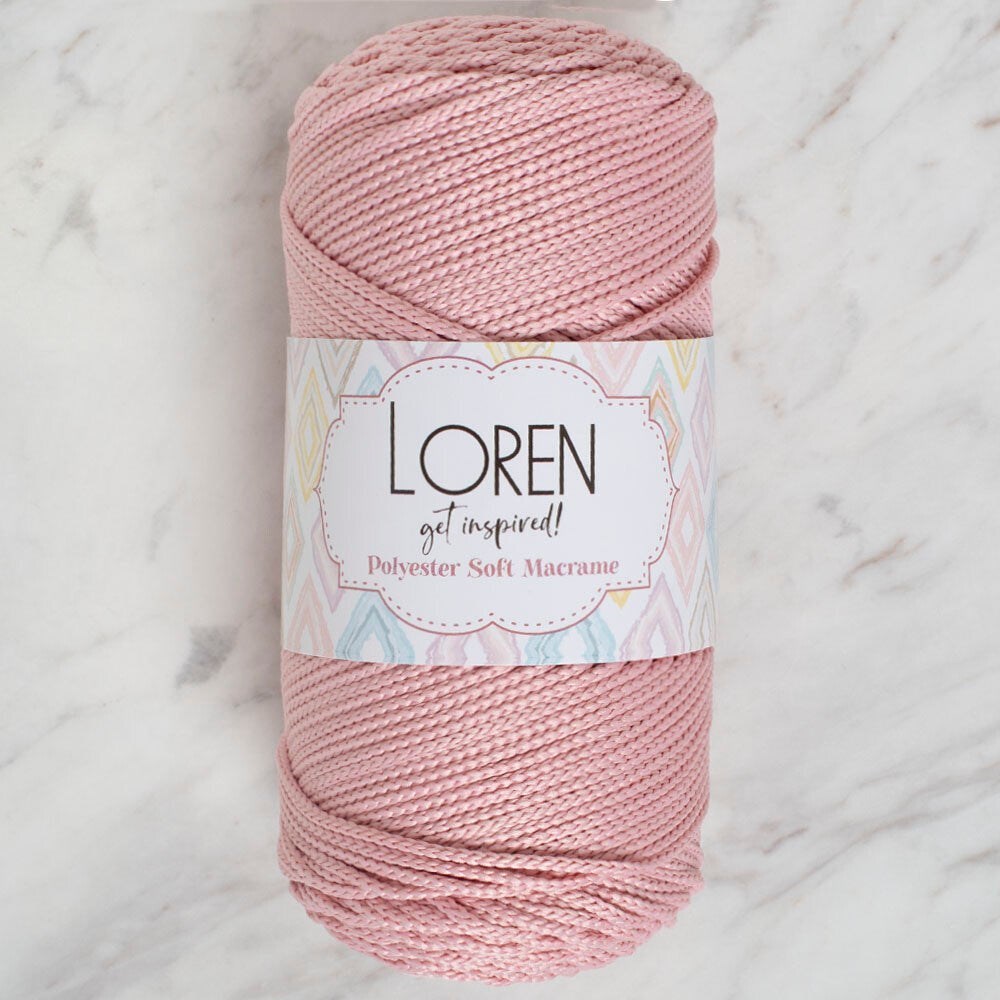 Loren Polyester Soft Macrame Pembe El Örgü İpi - LM042 - 34446 resmi