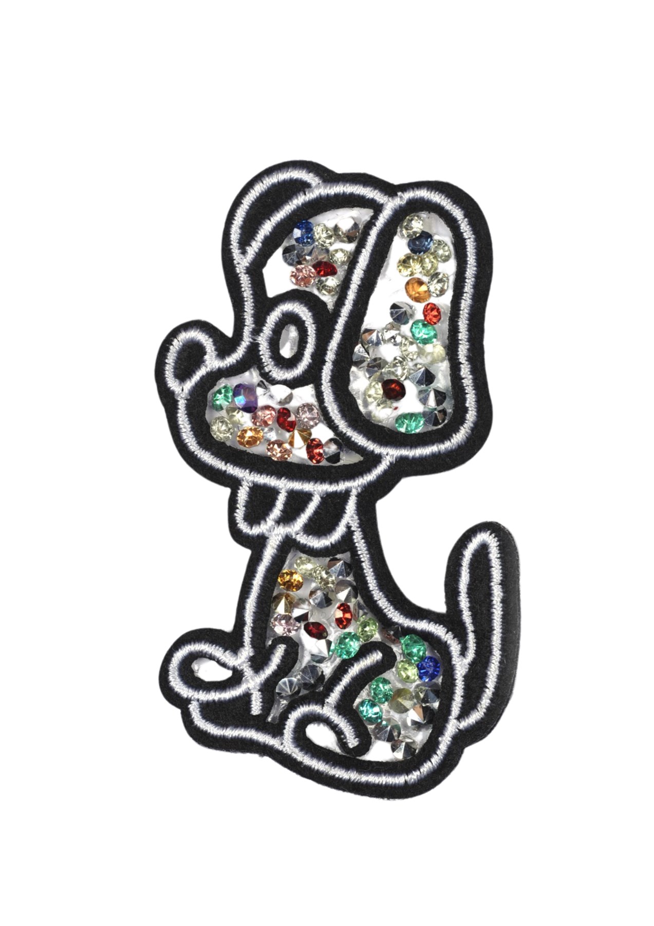 Aplike Ütü İle Yapışan Taşlı Sevimli Köpek Arma 3x5 cm resmi