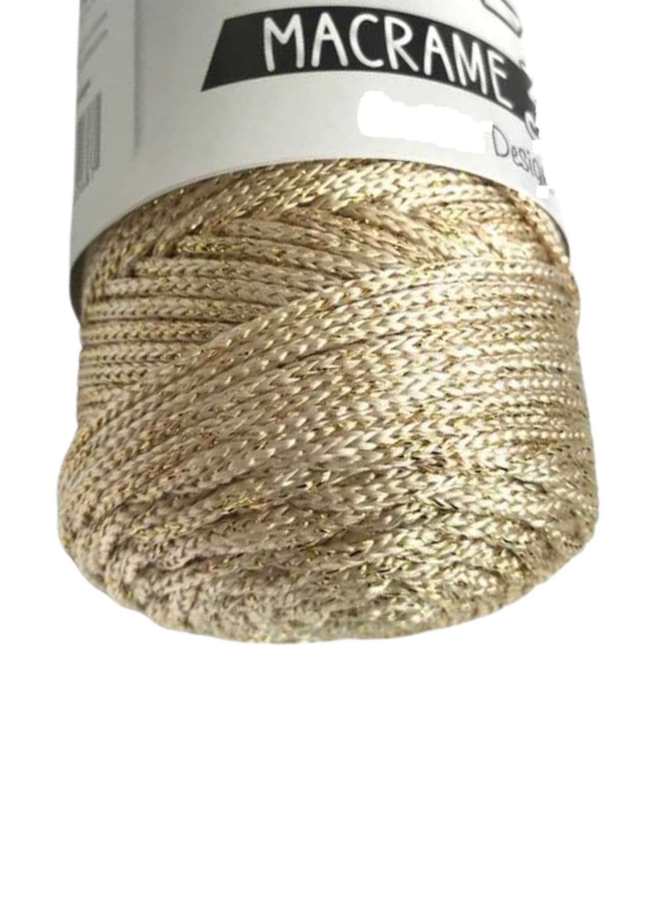 Makrome İpi 3mm Polyester Krem Simli resmi