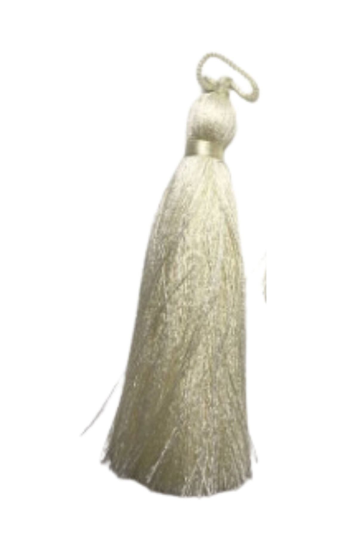 Püskül Tekli 5 cm 1 Adet Krem resmi