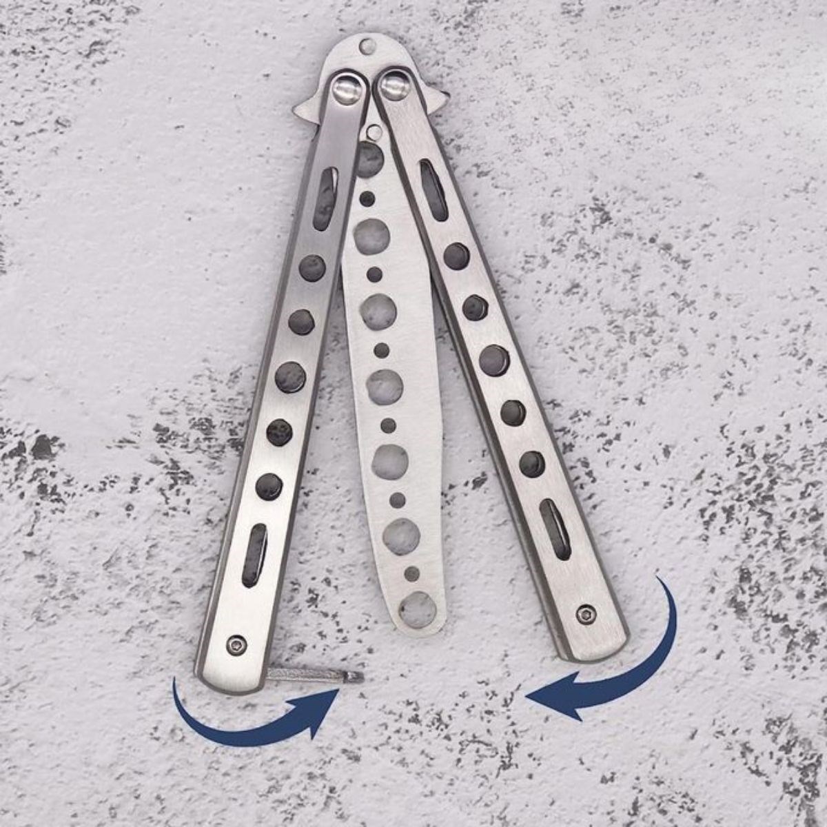 Turkish E Market® Gri Katlanabilir Paslanmaz Çelik Kelebek Bıçak Tarak Sakal Bıyık Fırçası Profesyonel Saç Kesimi İçin Tarak resmi