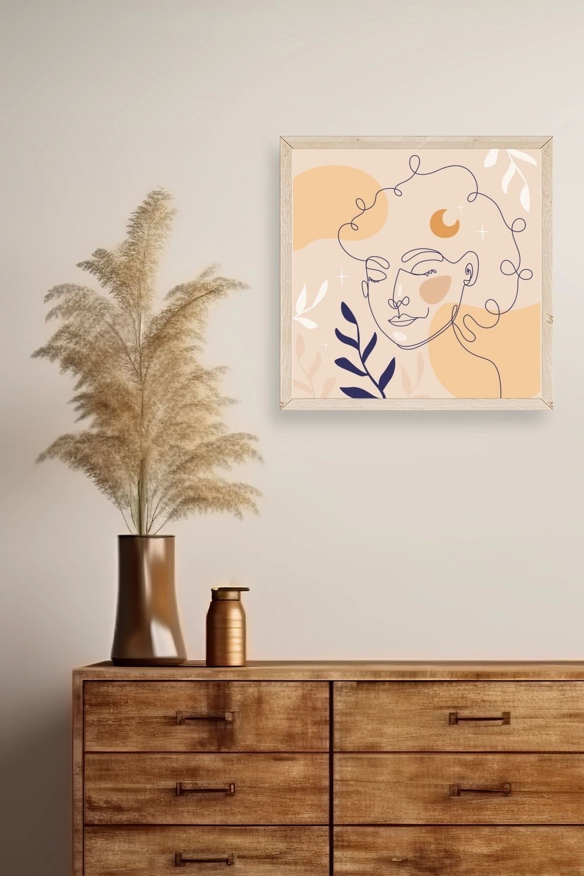 Kadın Ahşap Çerçeveli Tablo resmi