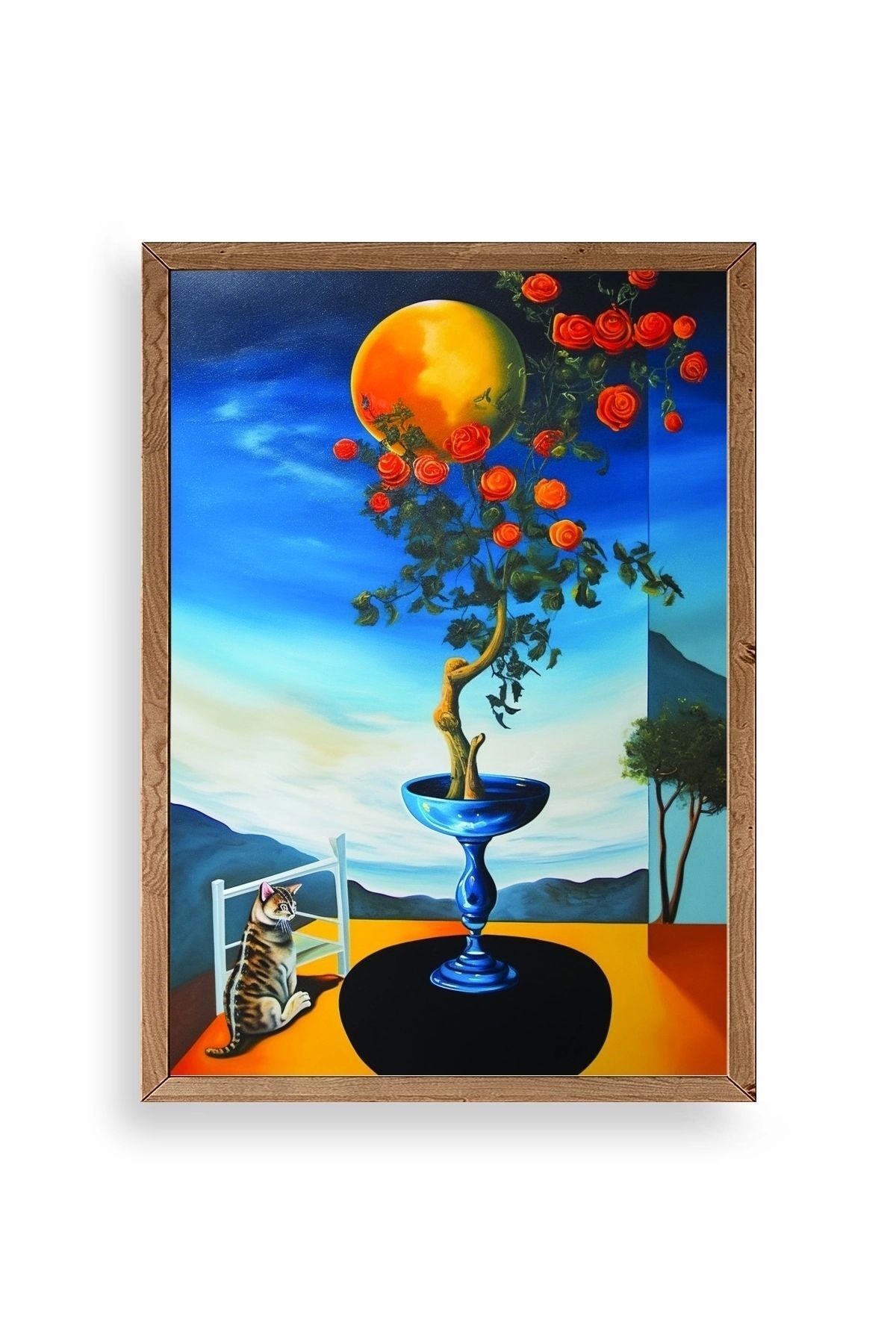 Gül Ahşap Çerçeveli Tablo resmi