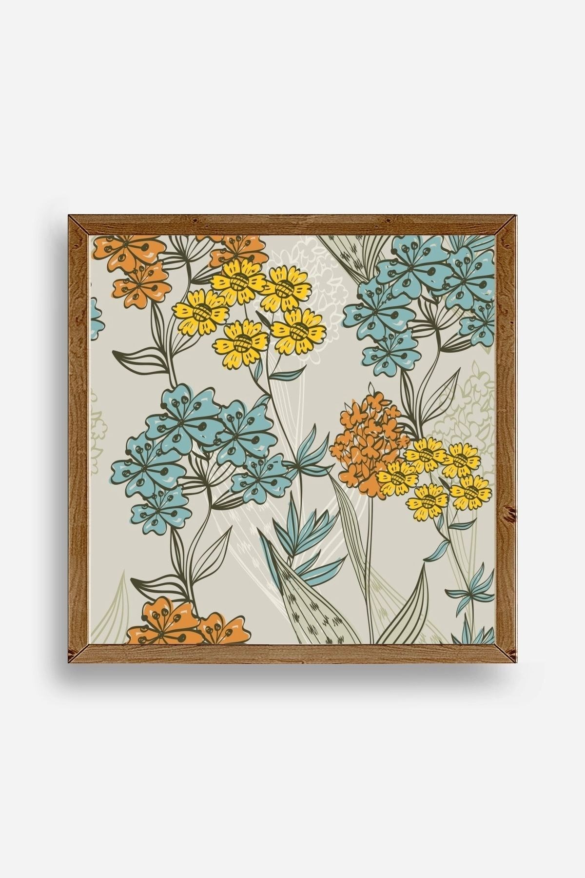 Çiçek Ahşap Çerçeveli Tablo resmi