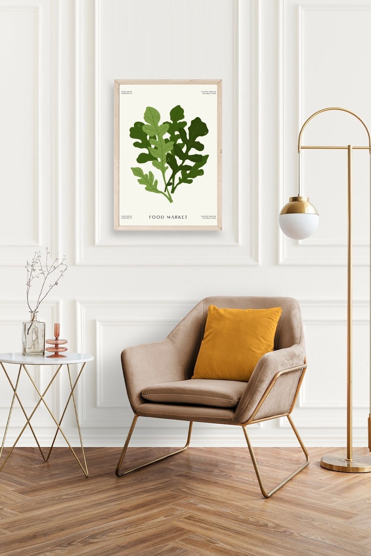 Yaprak Ahşap Çerçeveli Tablo resmi