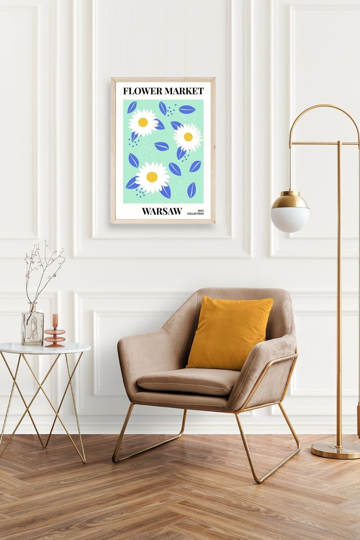 Çiçek Ahşap Çerçeveli Tablo resmi