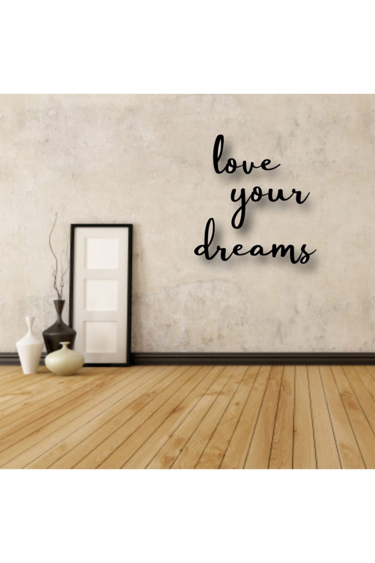 Love Your Dreams Yazılı Ahşap Tablo resmi