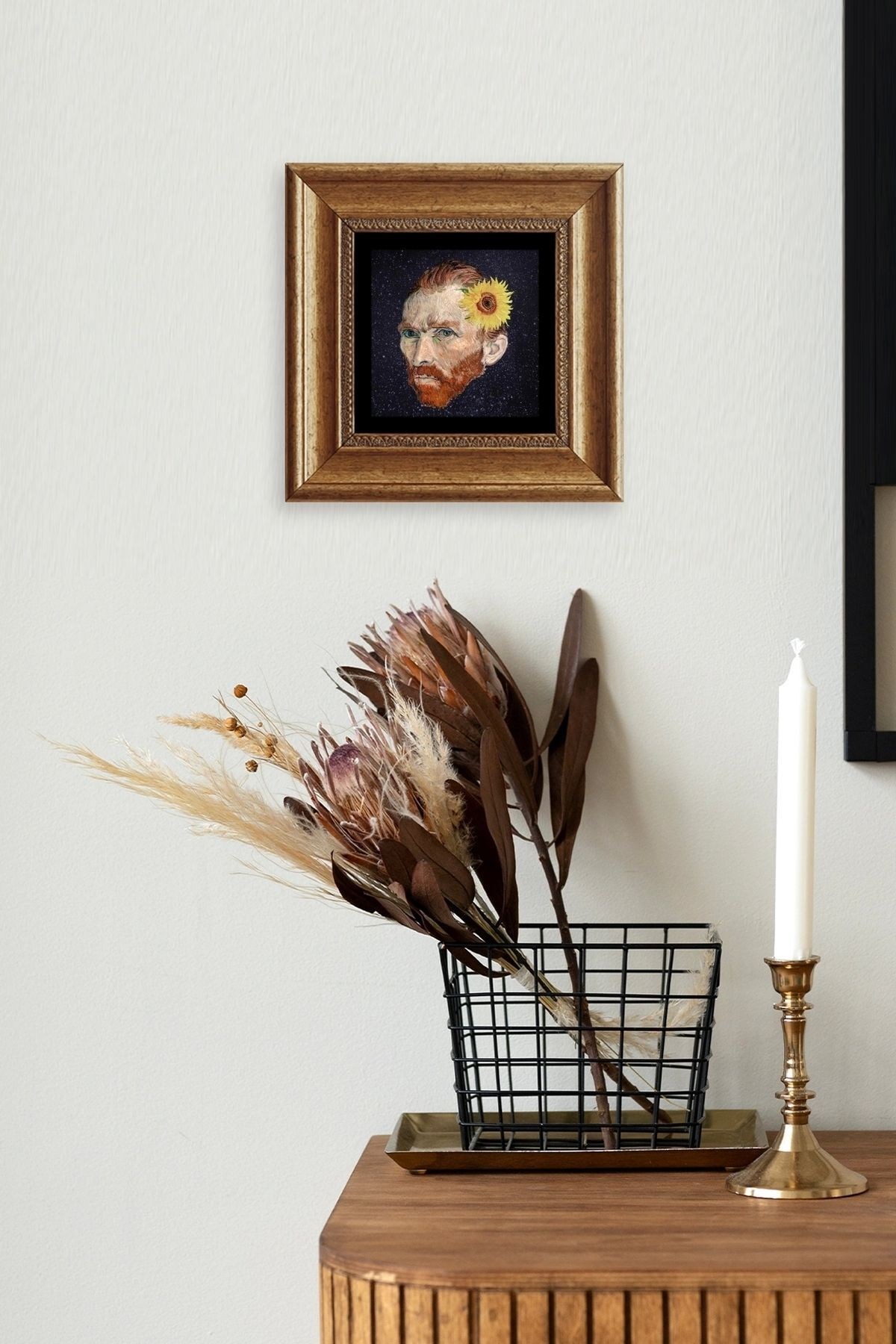 Van Gogh Çerçeveli Taş Tablo resmi