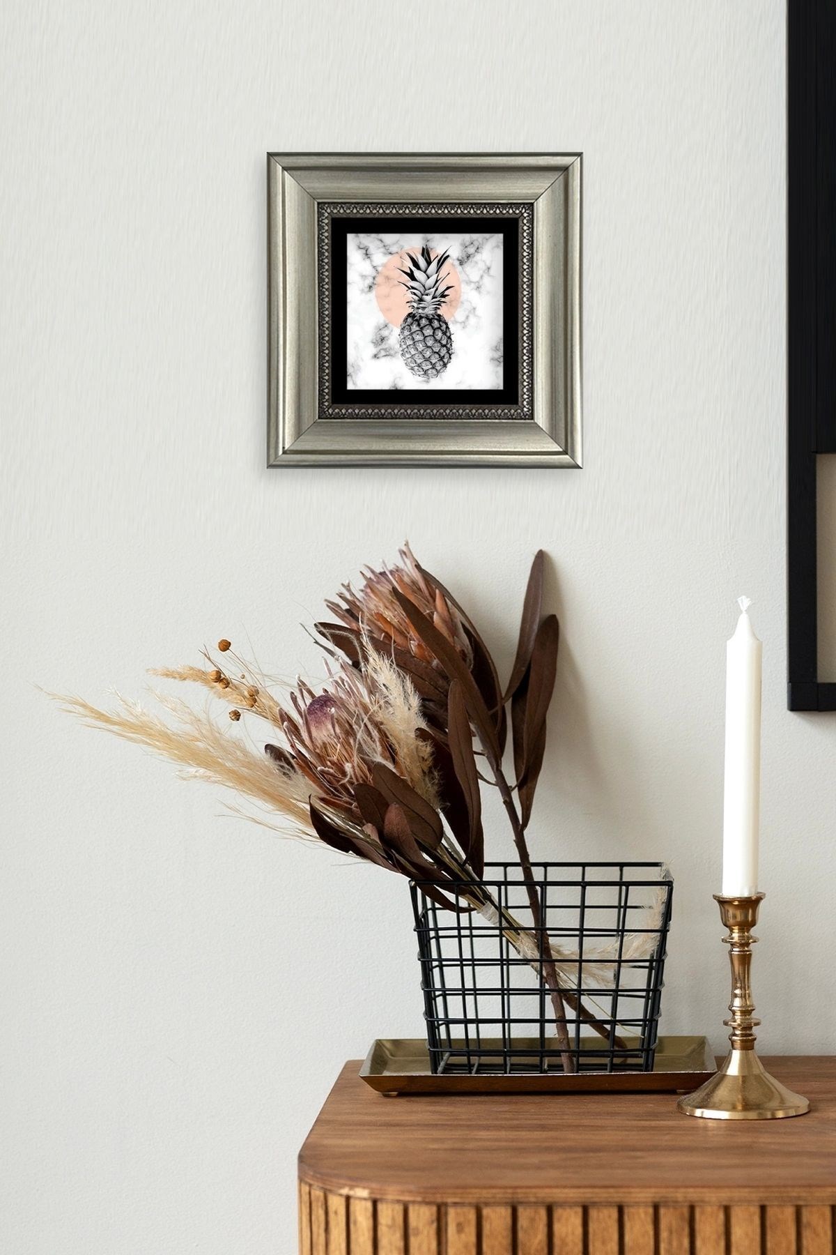 Ananas Çerçeveli Taş Tablo resmi