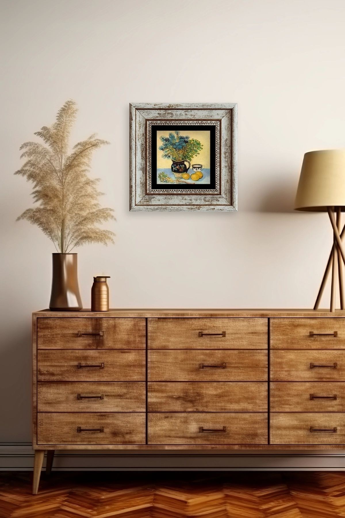 Van Gogh Çerçeveli Taş Tablo resmi