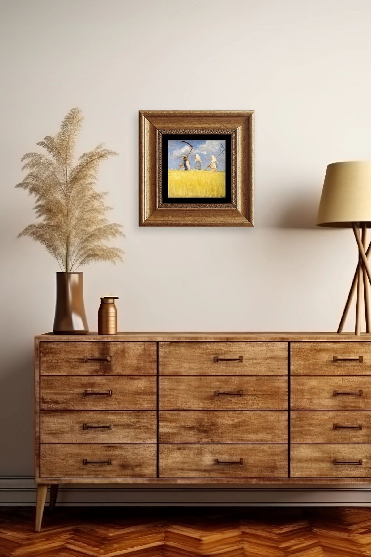 Van Gogh Çerçeveli Taş Tablo resmi