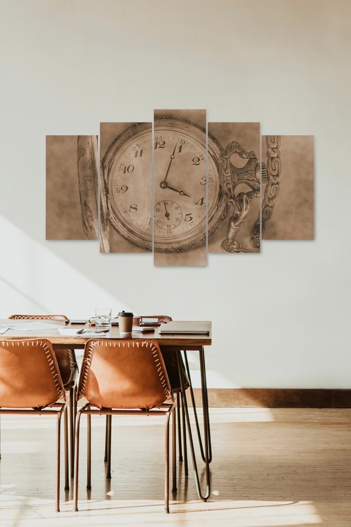 Saat 5 Parçalı Mdf Tablo resmi