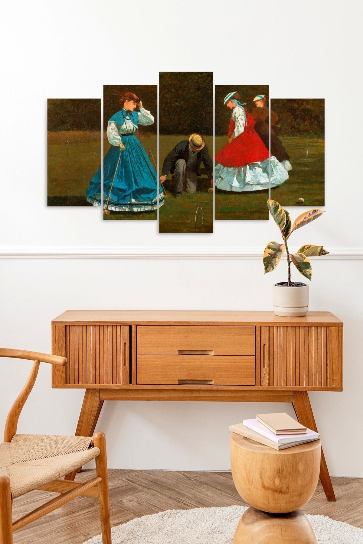 Kadın Manzarası5 Parçalı Mdf Tablo resmi