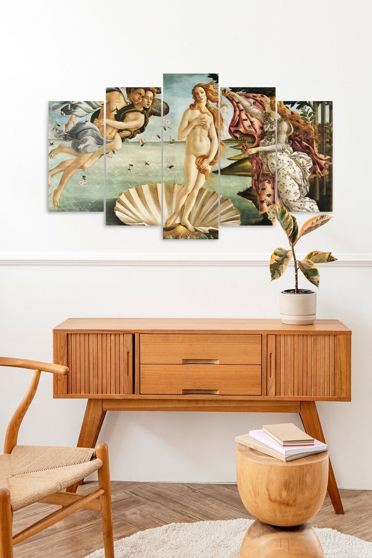 Deniz Kızı Manzarası 5 Parçalı Mdf Tablo resmi