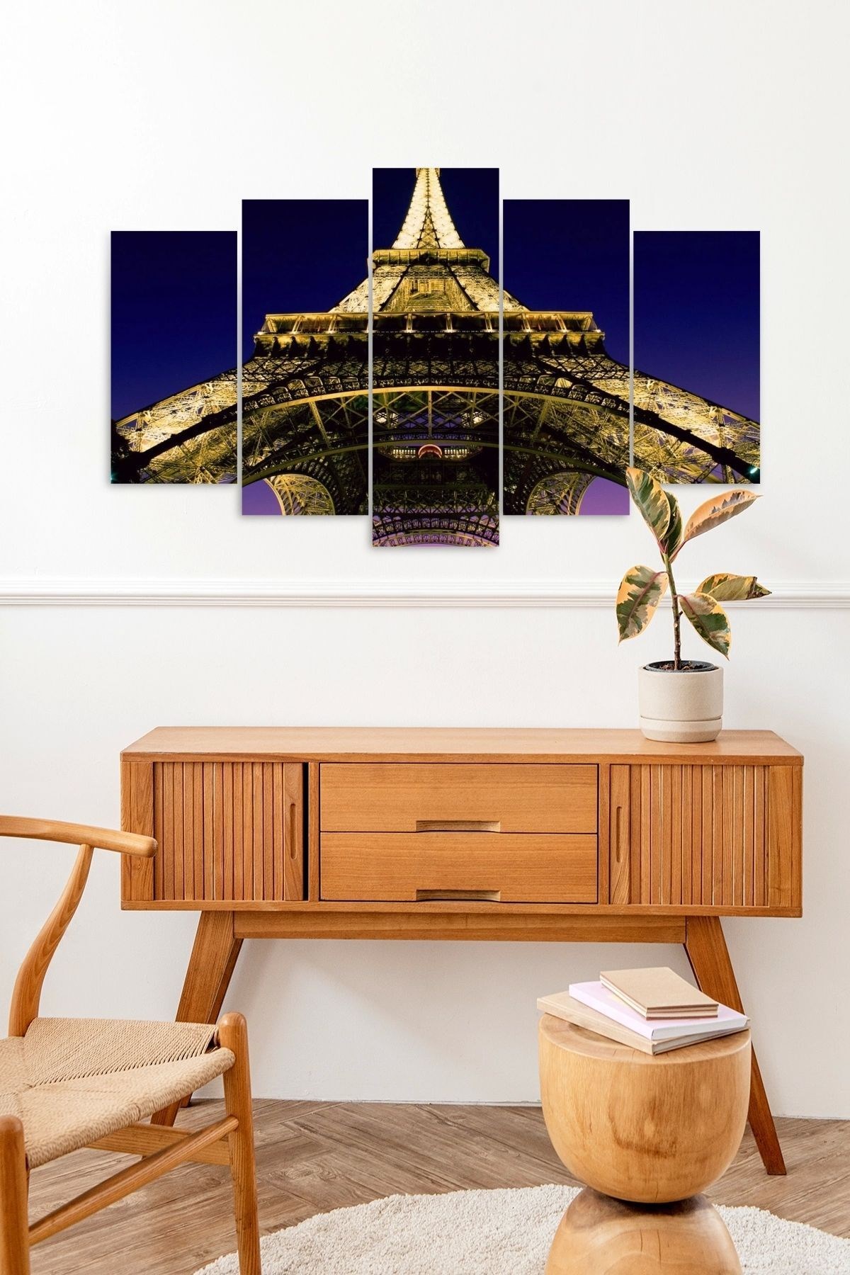 Eyfel Kulesi 5 Parçalı Mdf Tablo resmi