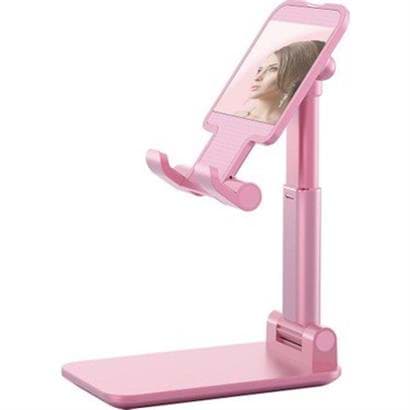 BUFFER® Pembe Aynalı Cep Telefonu Sabitleyici Stand Katlanabilir Ayarlanabilir Telefon Standı resmi