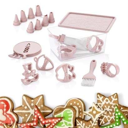 BUFFER® 22 Parça Plastik Kolay Kullanımlı Pasta Kek Şekilli Kurabiye Seti  resmi