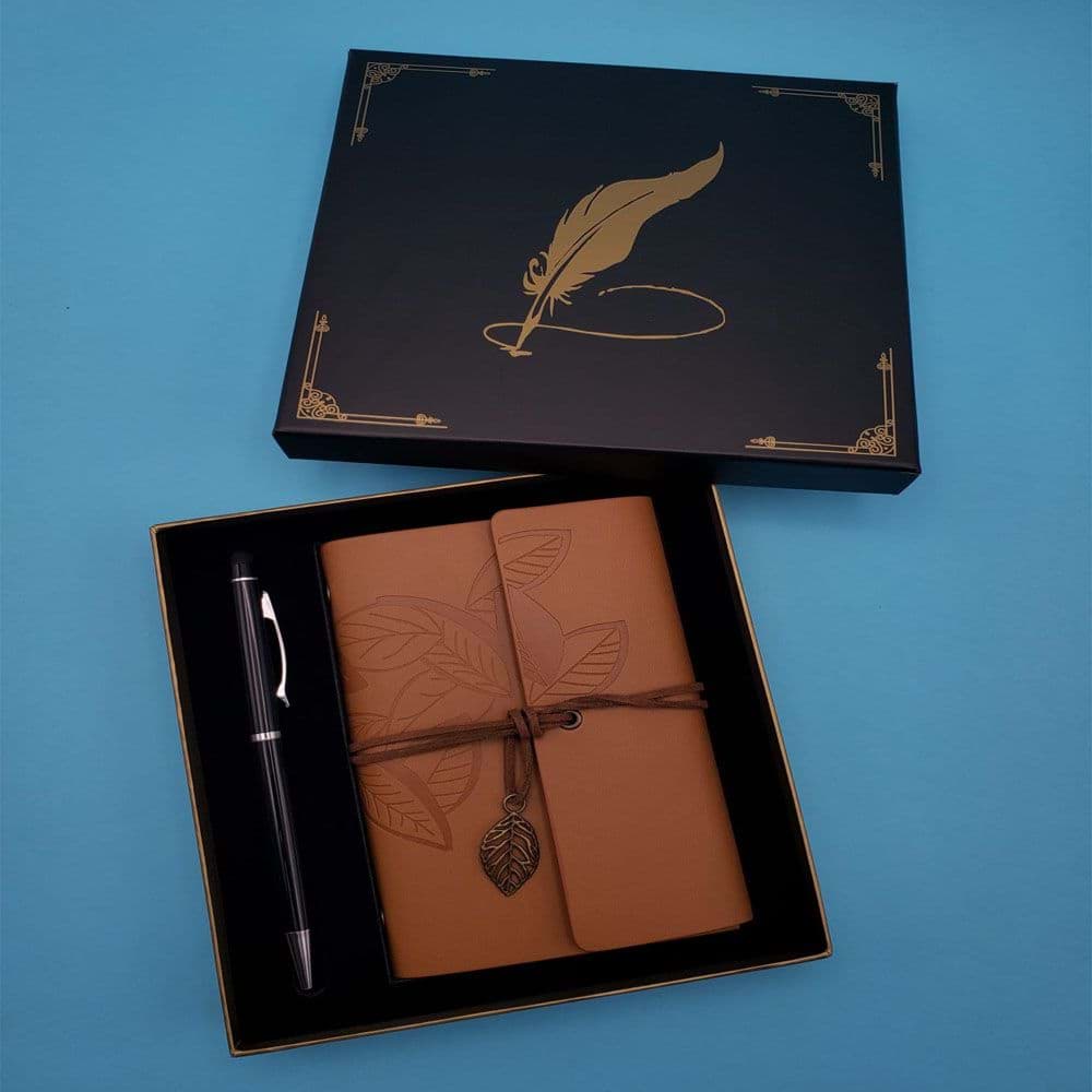 Taba Deri Defter Ve Kalem Set resmi