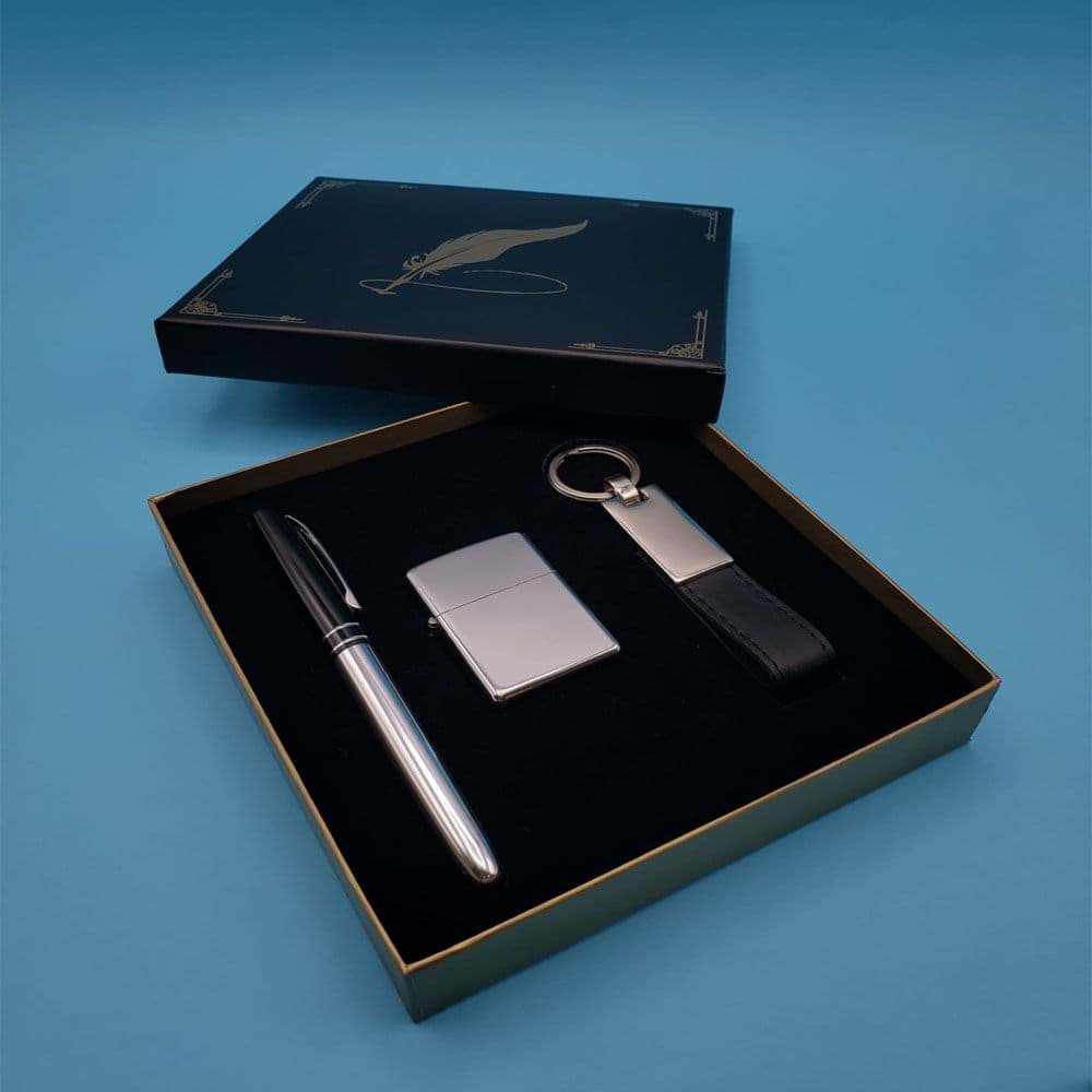 Silver Kalem Çakmak Ve Deri Anahtarlık resmi