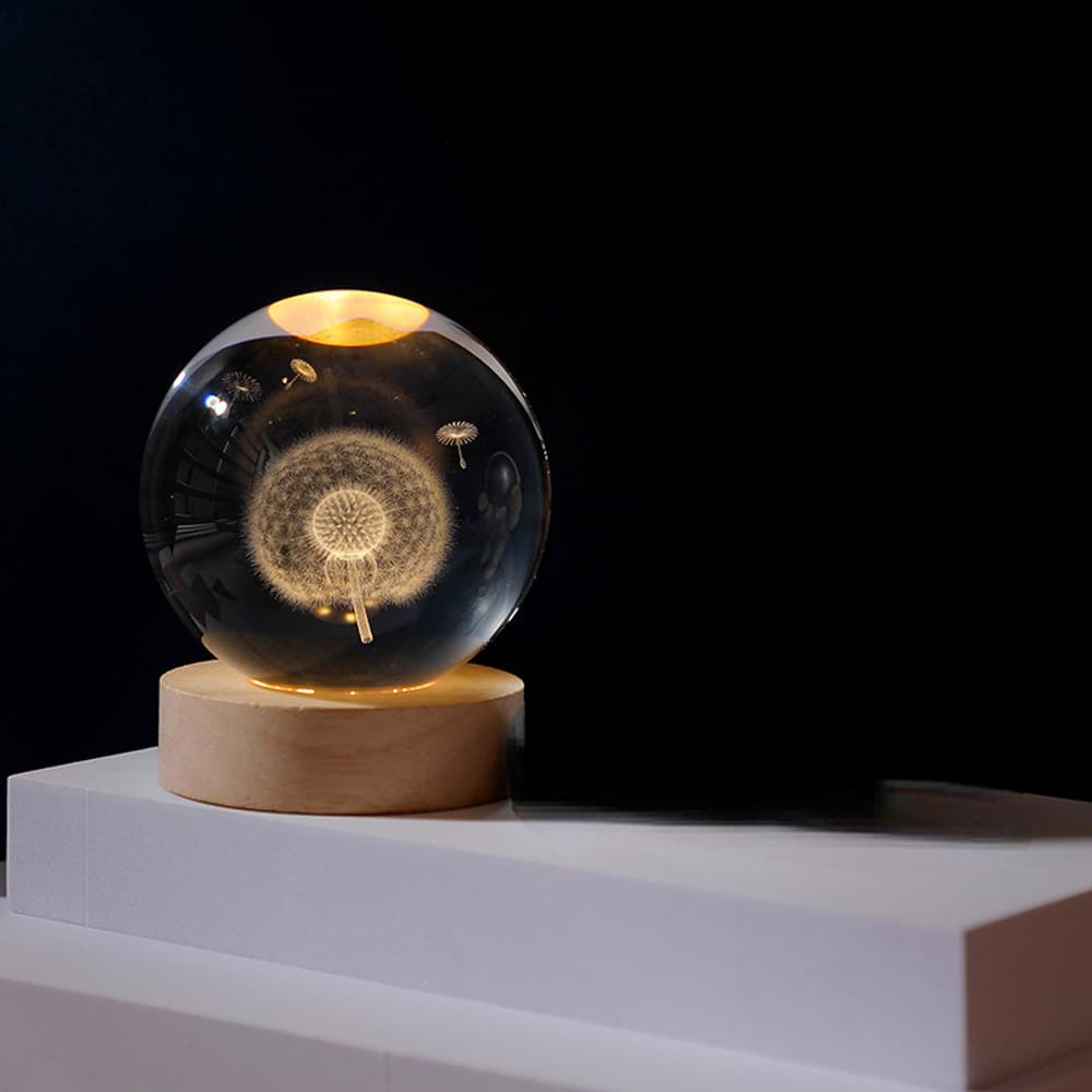 Karahindiba Temalı Işıklı Cam Küre resmi