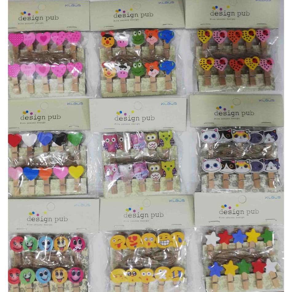 Picture of 10'lu Şekilli Ahşap Mandallar 3.5cm (10'lu Set-10 Paket)