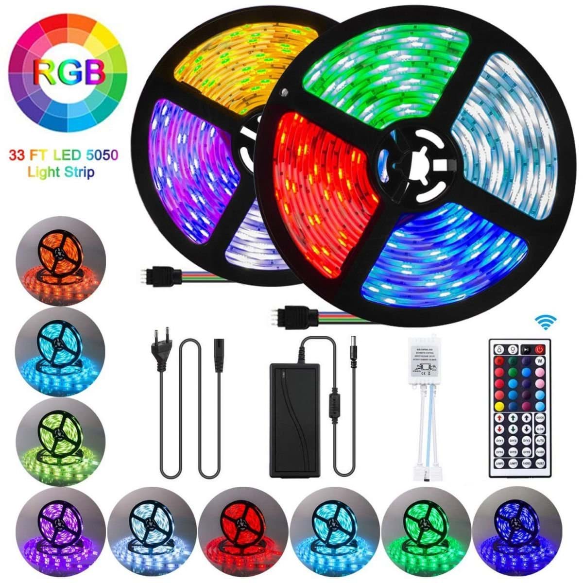 10 Mt Animasyonlu Tak Çalıştır Kumandalı Trafolu Rgb Şerit Işık Aydınlatma Şerit Led resmi