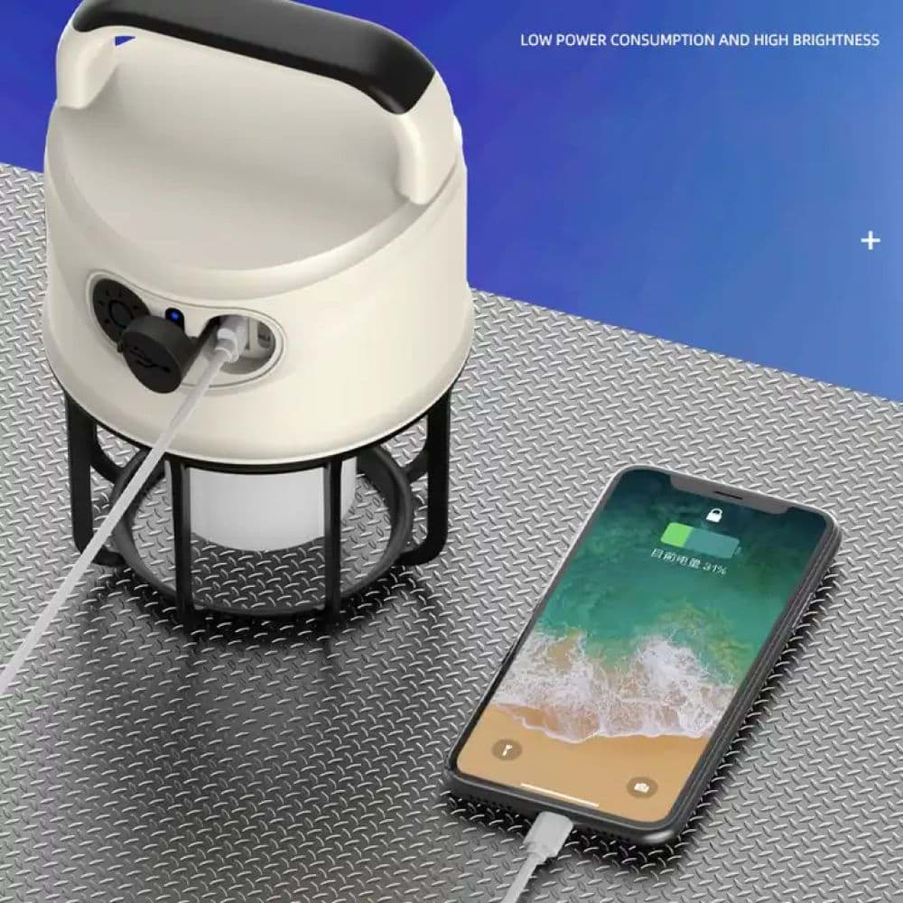 PS-22025 ÇİFT IŞIKLI TYPE-C POWERBANK ÖZELLİKLİ TAŞINABİLİR ŞARJ EDİLEBİLİR KAMP LAMBASI resmi