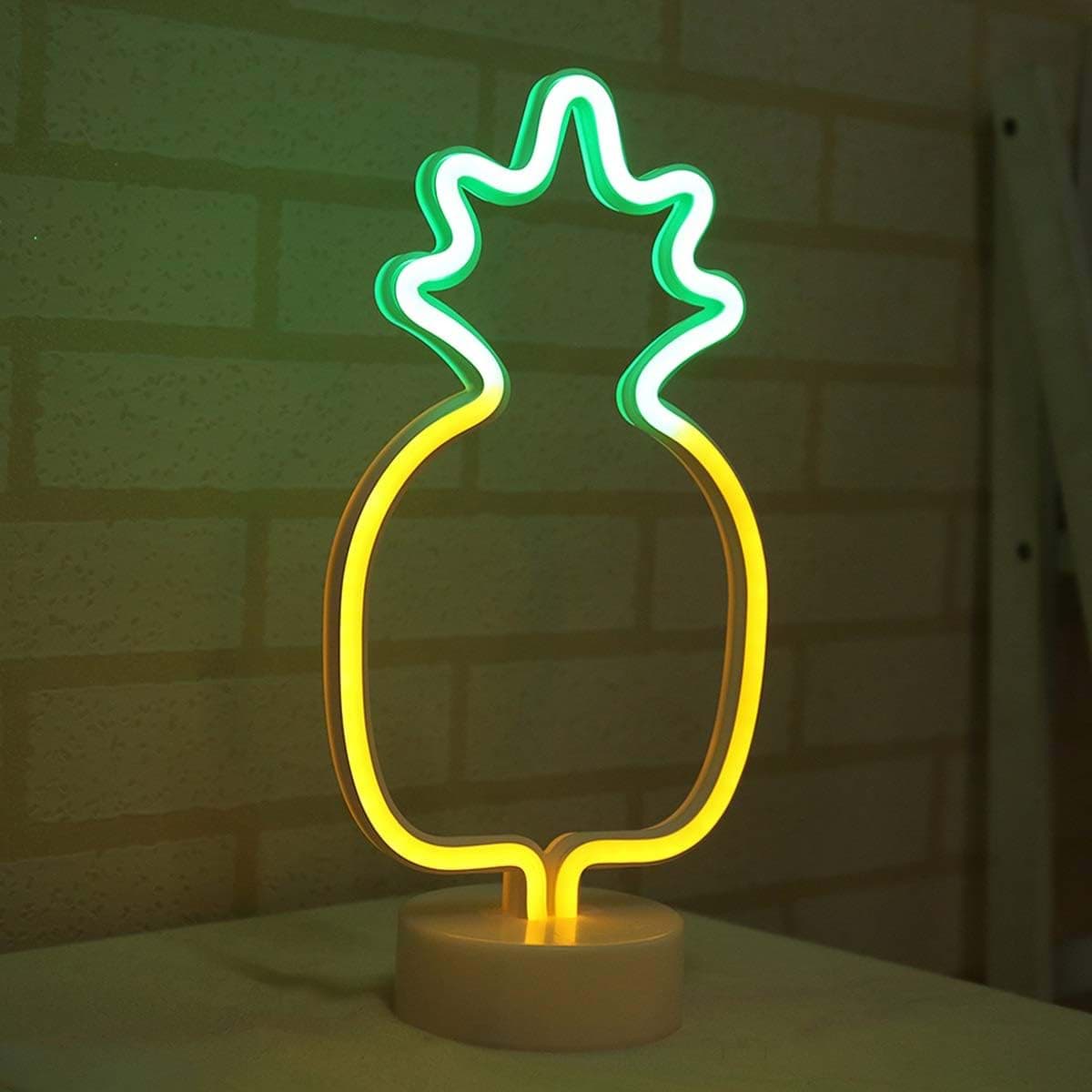 Ananas Model Neon Led Işıklı Masa Lambası Dekoratif Aydınlatma Gece Lambası resmi