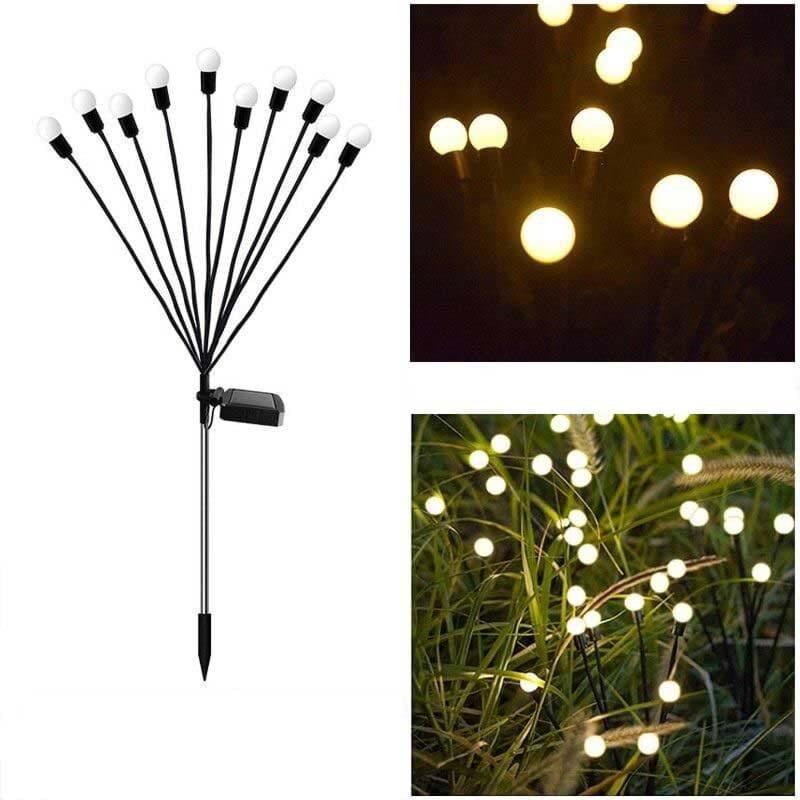 10 Ledli Güneş Enerjili Bahçe Çiti Aydınlatma Lamba Gün Işığı 1 Adet resmi