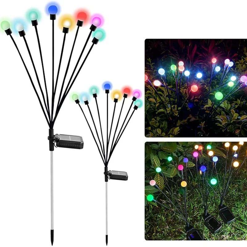 8 Ledli Güneş Enerjili Bahçe Çiti Aydınlatma RGB 1 Adet resmi