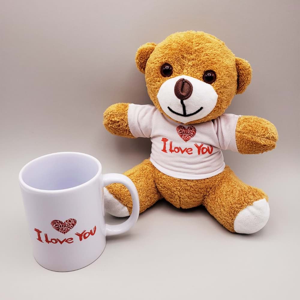 Kahverengi Ayıcık ve Baskılı Kupa Seti resmi