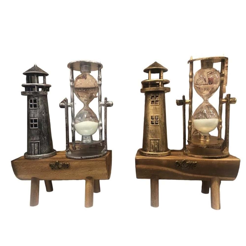 Dekoratif Deniz Feneri Kum Saati resmi
