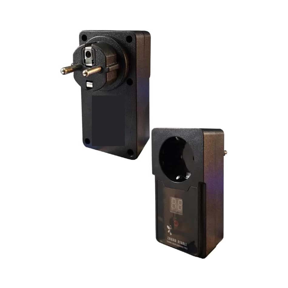 Saat Göstergeli 10A 2500W Akım Korumalı Priz FTR10 resmi