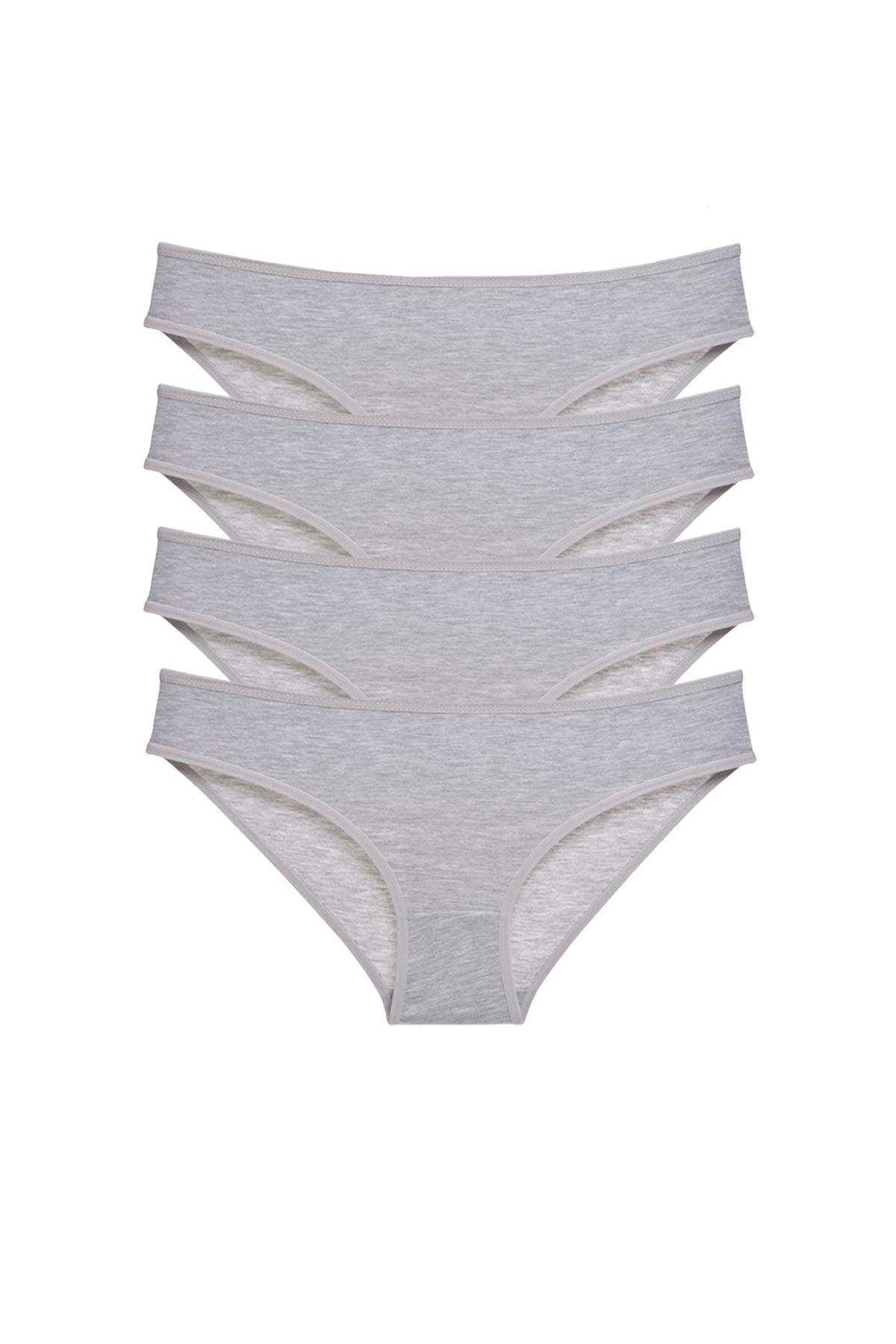 Picture of 4 adet Süper Eko Set Likralı Kadın Slip Külot Gri