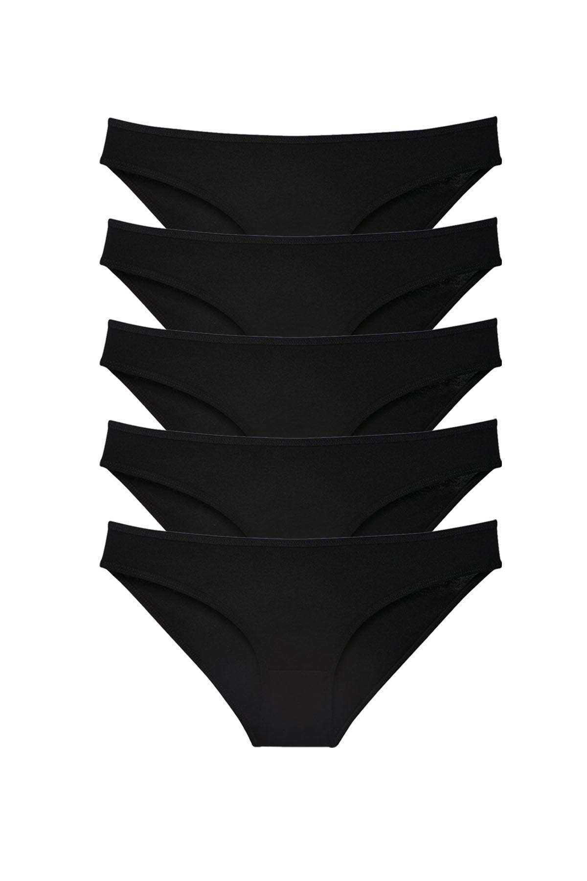 Picture of 5 adet Süper Eko Set Likralı Kadın Slip Külot Siyah