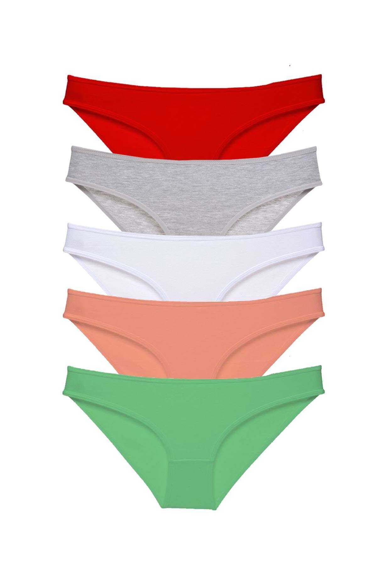 5 adet Süper Eko Set Likralı Kadın Slip Külot 518 resmi