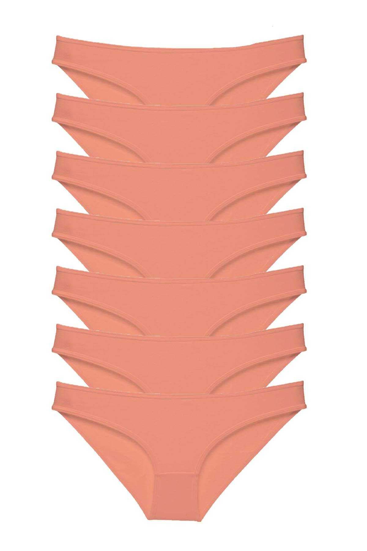 7 adet Süper Eko Set Likralı Kadın Slip Külot Pudra resmi