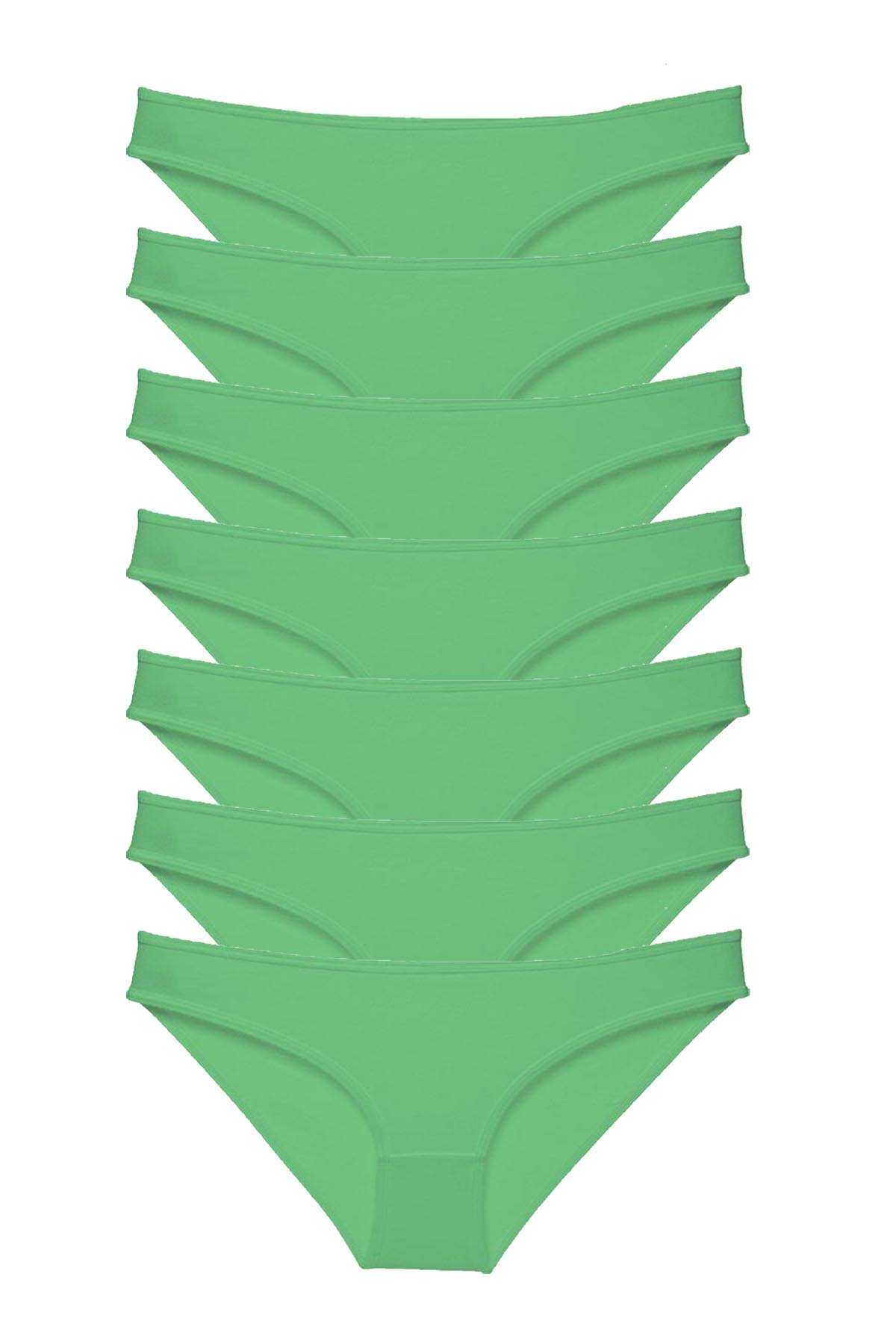 7 adet Süper Eko Set Likralı Kadın Slip Külot Yeşil resmi