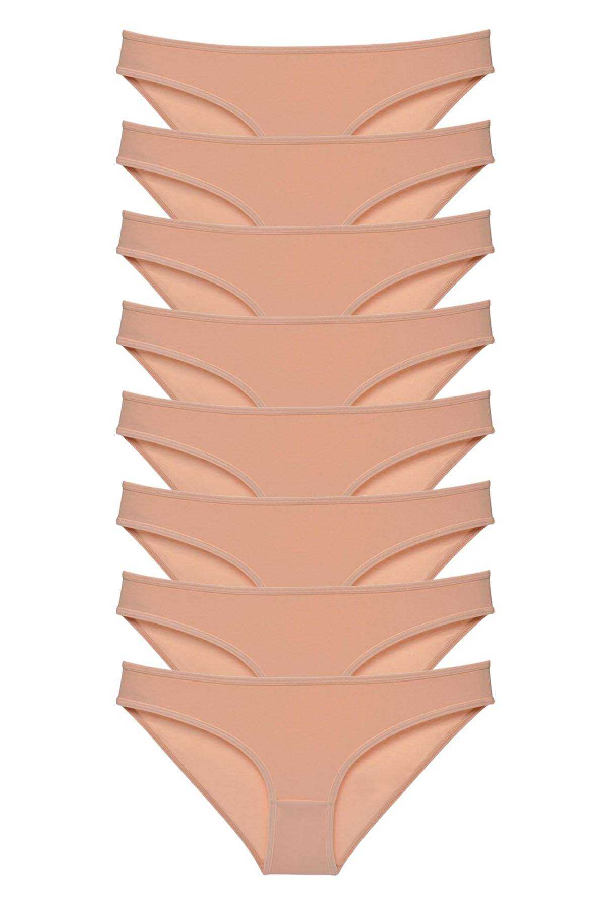 8 adet Süper Eko Set Likralı Kadın Slip Külot Ten resmi