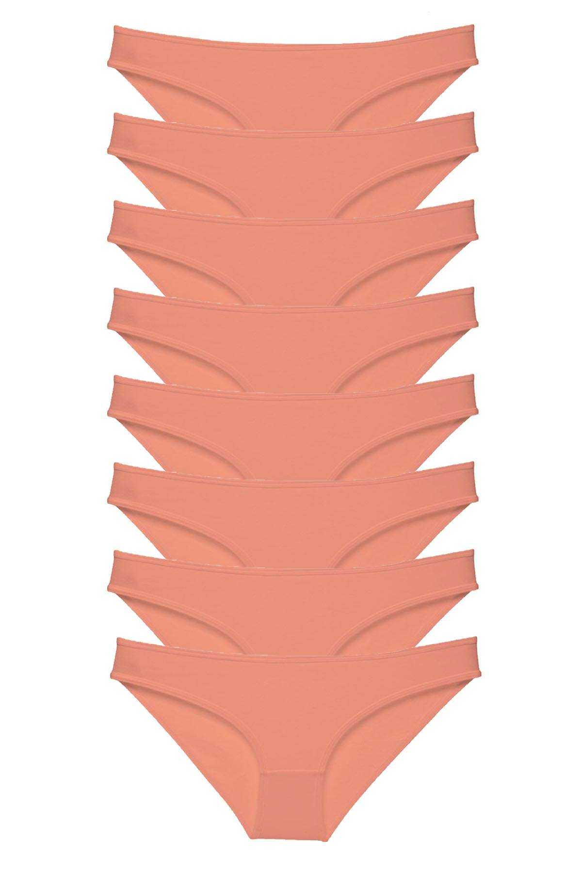 8 adet Süper Eko Set Likralı Kadın Slip Külot Pudra resmi