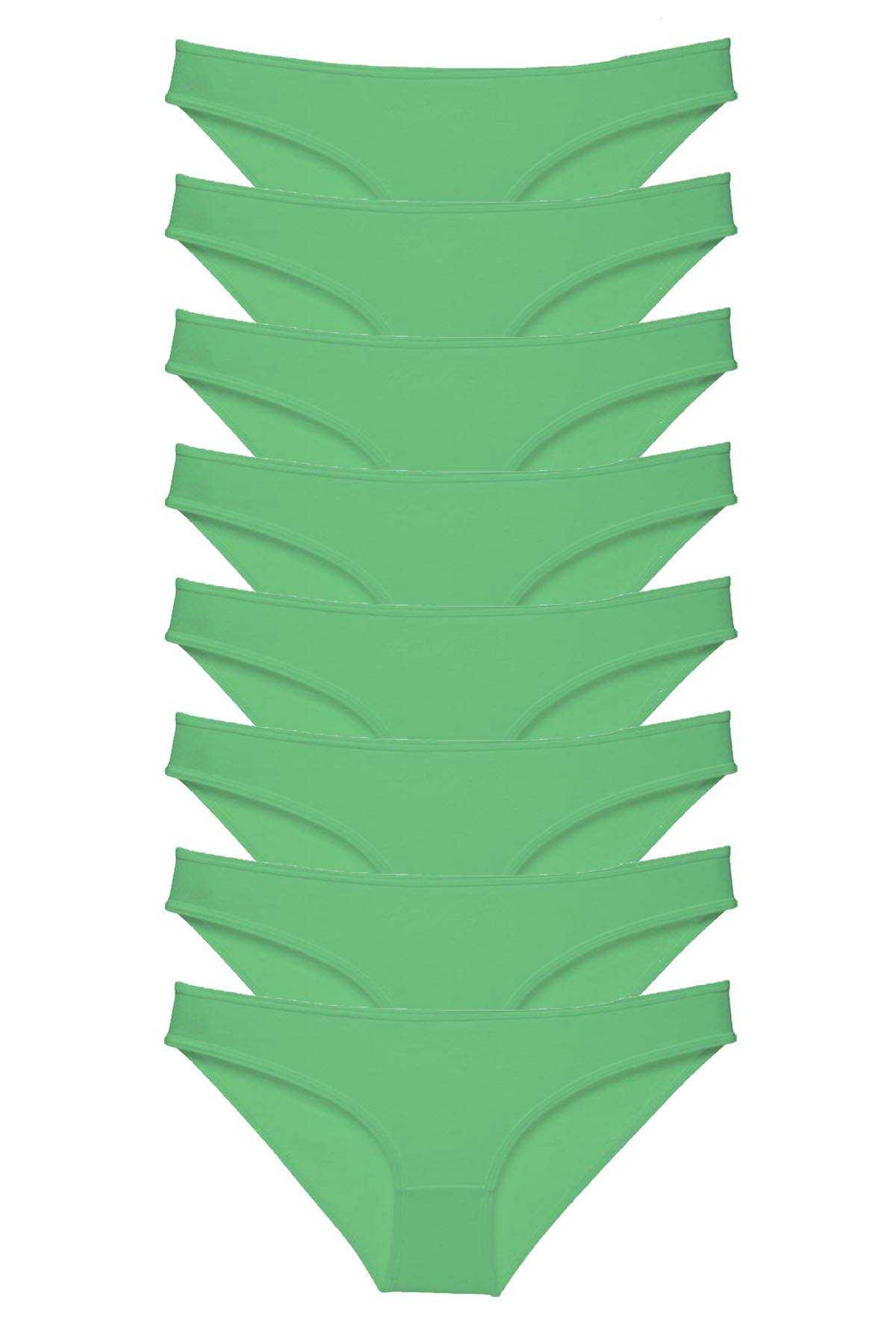 8 adet Süper Eko Set Likralı Kadın Slip Külot Yeşil resmi